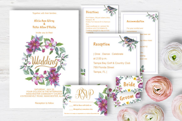 Apple Blossom Wedding Invitation: Romantic Design Elements