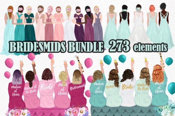 Bridesmaid Bundle Bridal Wedding Clipart: A Designer's Secret Weapon