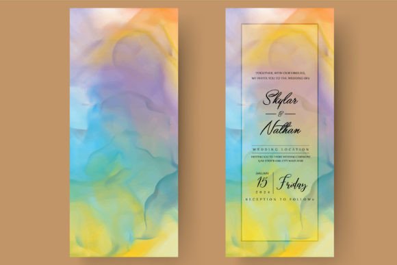 Elevate Your Stationery with a Colorful Marble Texture Wedding Menu