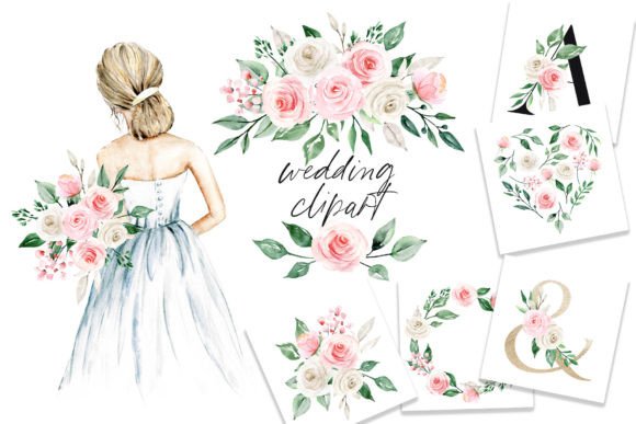 Elevate Your Wedding Designs with a Watercolor Clipart Set