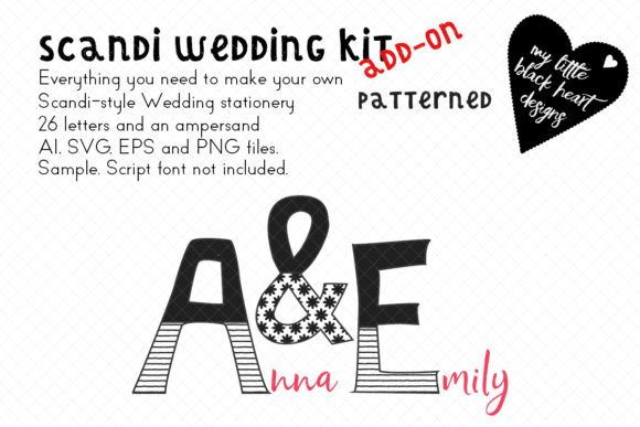 Scandi-Wedding Addon Patterned Monogram