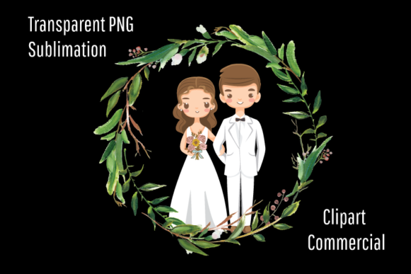 Wedding Couple Cartoon Mascot Clipart: Your Go-To Design Asset