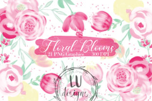 Wedding Pink Flowers Floral Clipart for Modern Design