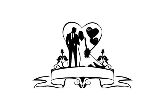Wedding Silhouette Banner Clipart: Your Ultimate Design Toolkit