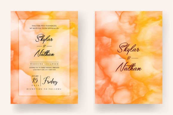 Yellow Marble Stone Wedding Invitation: A Modern Classic